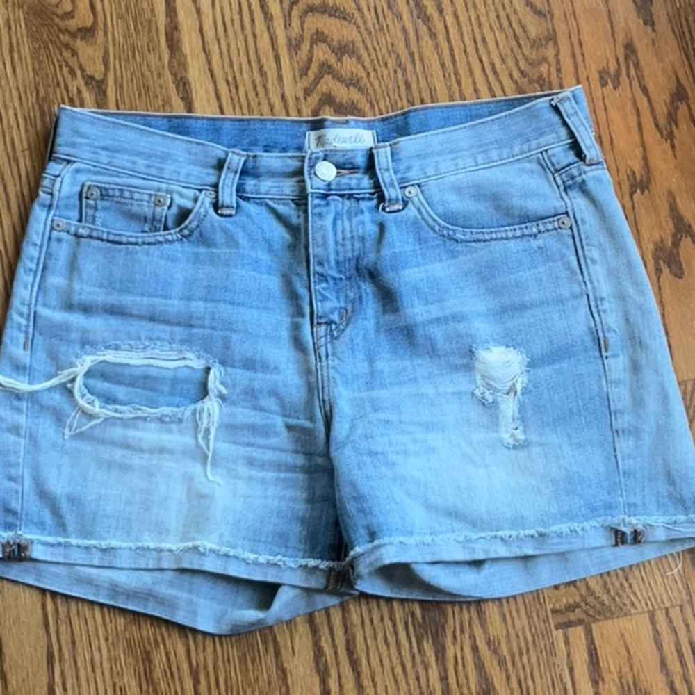 Madewell Blue Jean Shorts Distressed Mid-Thigh